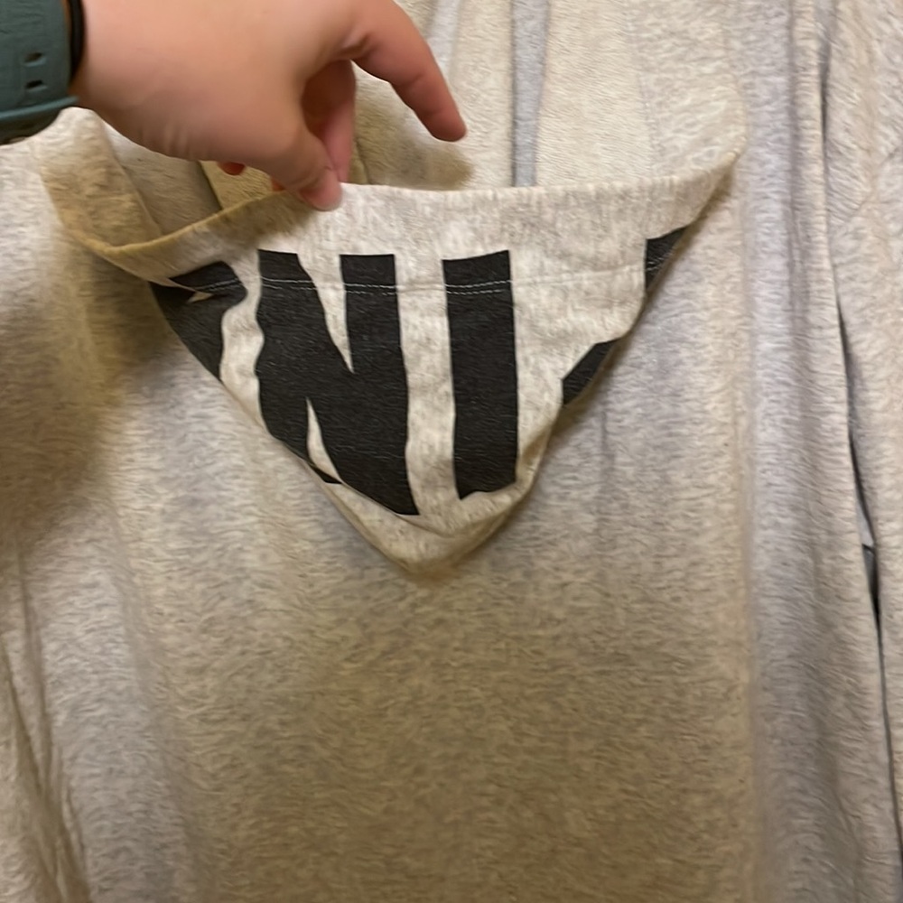 Pink corded v-neck hoodie. - Picture 4 of 4